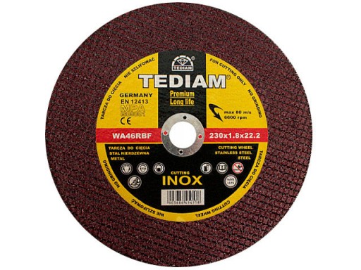 REZNÉ KOTOUČE NA ŠTÍT NA KOV, INOX OCEL 230x1,8 TEDIAM PREMIUM 230 x 1,8