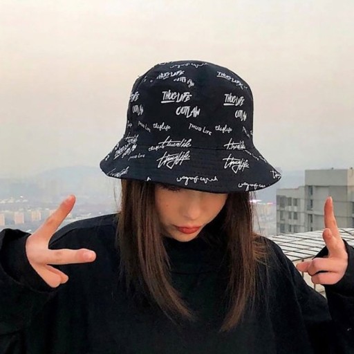 BUCKET HAT obojstranná čiapka s nápisom
