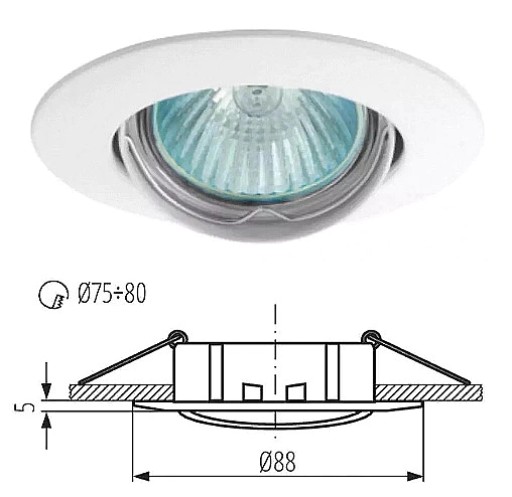 KANLUX Halogénové LED pohyblivé stropné svietidlo LUTO 10W biele