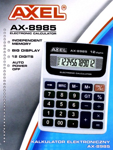 AXEL CALCULATOR Kancelárska škola AX-8985