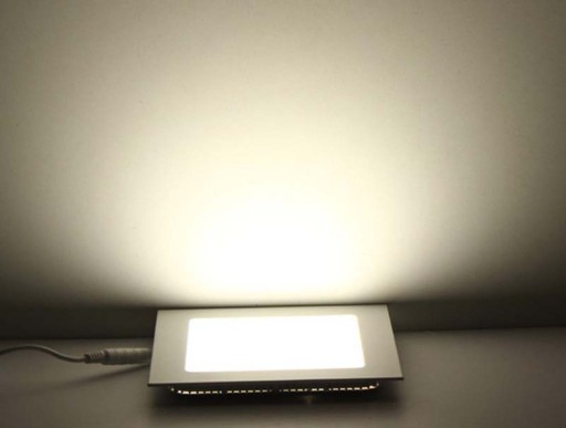 LED panel, prisadené stropné svietidlo, 6W, hranaté, čierne