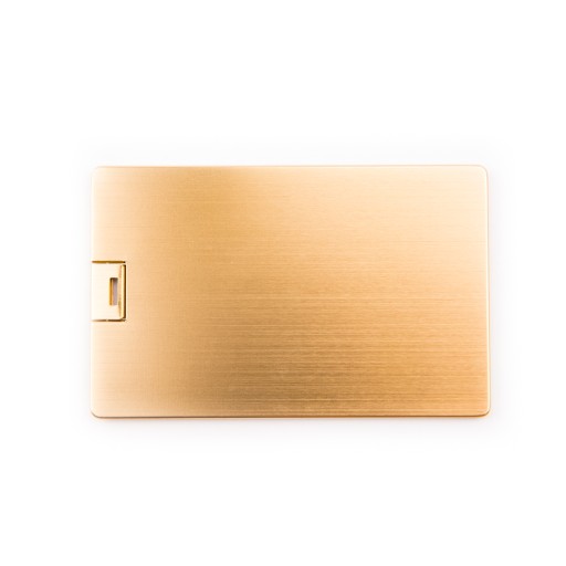 Kovová karta Pendrive 2 GB zlatá + gravírovanie