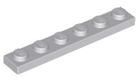 LEGO 3666 TANIER 1x6 svetlosivá NOVINKA (1g)