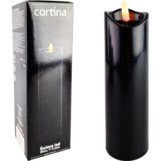 Voskovaná LED sviečka 17,5 cm Čierna 3/20/WAX-B 50/175