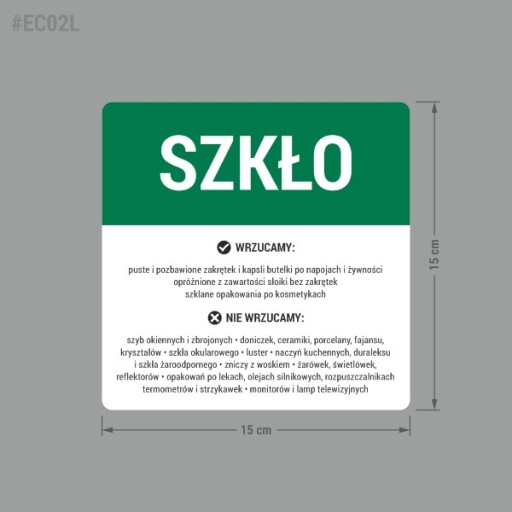 Nálepka na košík - Sklo 15x15