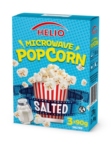 SOLENÝ popcorn do mikrovlnky Helio 3 x 90g