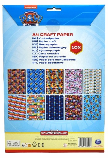 Sada obliečok Paw Patrol pre kreatívnu prácu - 10 listov