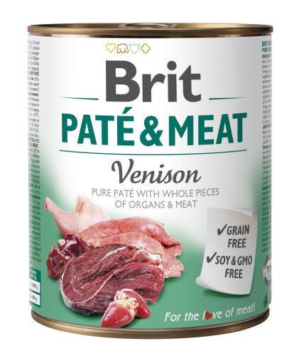 Brit PATE MEAT mokrá strava srnčia konzerva 800g