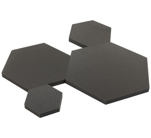 Hladký akustický panel HONEYCOMB šesťhran SAMOLEPIACI 10/5cm šedý