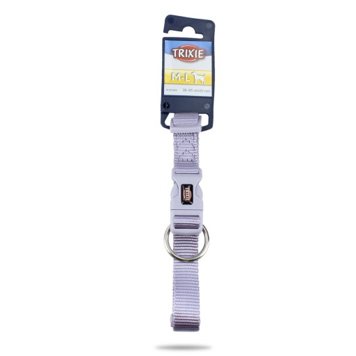 Prémiový obojok, pes, svetlá lila, M–L: 35–55 cm/20 mm