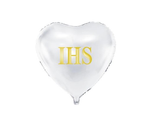 BALÓN na sväté prijímanie ihs Heart White 45 cm