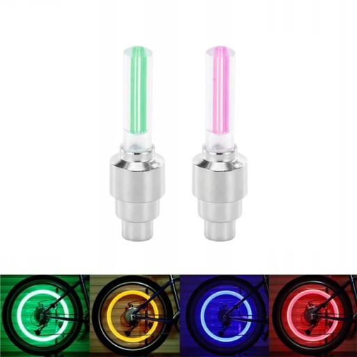 LED prekrývacie svietidlo na bicykel, auto, motor, ventil GREEN BLUE LIME