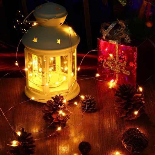 Dekoratívne LED lampy teplé svetlo 1,9m lampy na vianočný stromček LIGHTS