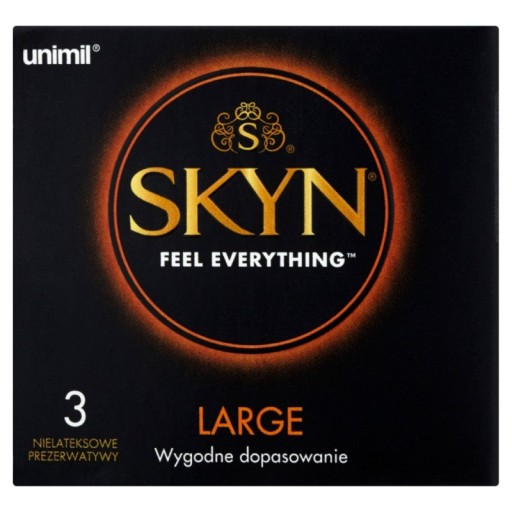 Unimil Skyn Veľké kondómy, nelatexové, 3 ks.