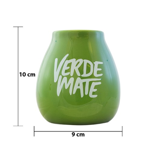 Keramická tekvica zelená s logom Verde Mate 350 ml