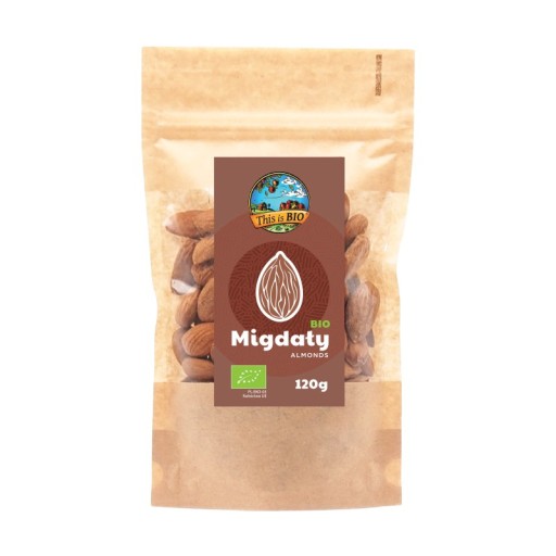 Čerstvé prírodné BIO KETO MANDLE Diet Large Whole 120g Certifikát