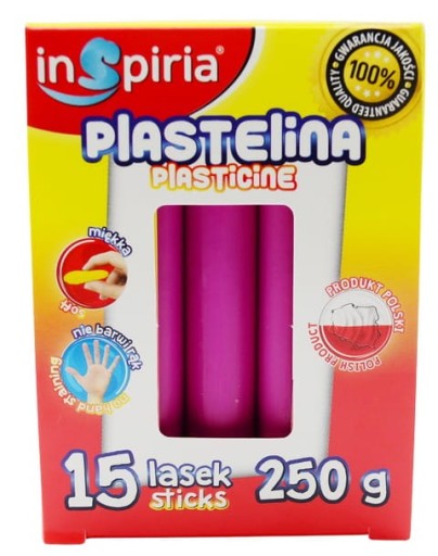 Školská plastelína RUŽOVÁ 15 tyčiniek 250g Inspiria 9929