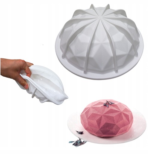 SILIKÓNOVÁ FORMA NA TORTY DIAMANTOVÁ MOUSE DEZERT DOME VEĽKÁ FORMA