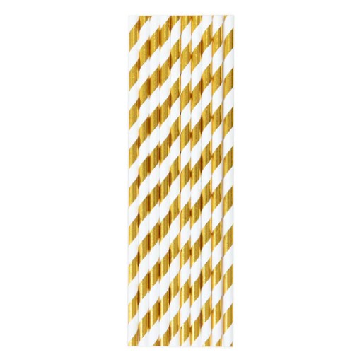 TUBE slamky, papierové pásiky, zlatá CHEVRON, biela