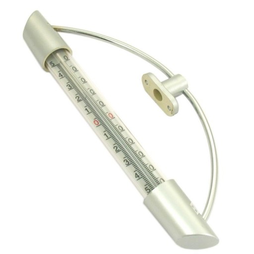 Pohyblivý vonkajší okenný teplomer, strieborný, 230 mm