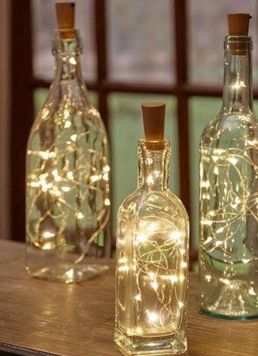 LED korok, dekoratívne osvetlenie na fľašu, 8 LED