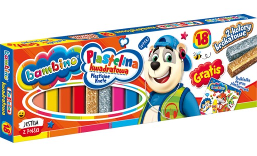 BAMBINO plastelína (18 col) štvorec + podložka