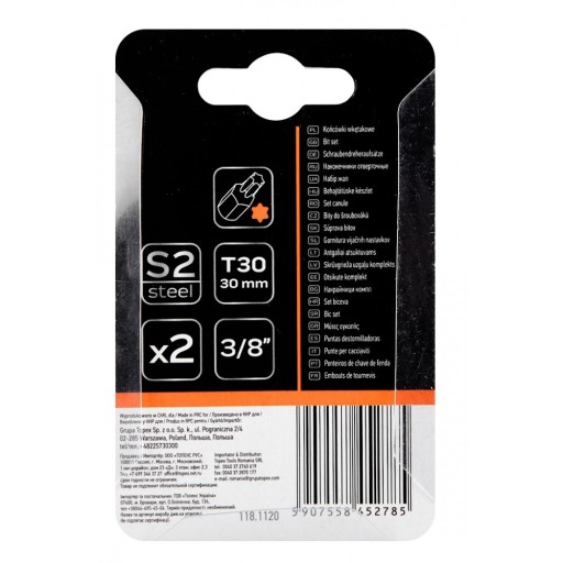 Bit TORX T30 x 30 mm, S2 x 2 ks.