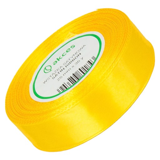 Solárna žltá saténová stuha 25mm - 32mb