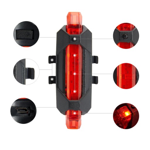 LED LAMPA NA BICYKEL PREDNÉ + ZADNÉ OSVETLENIE BICYKLA - CREE LED VÝKONNÉ