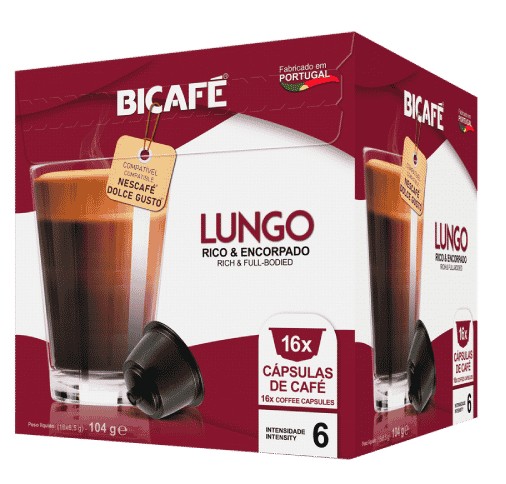 Kávové kapsuly Bicafe LUNGO pre Dolce Gusto 16