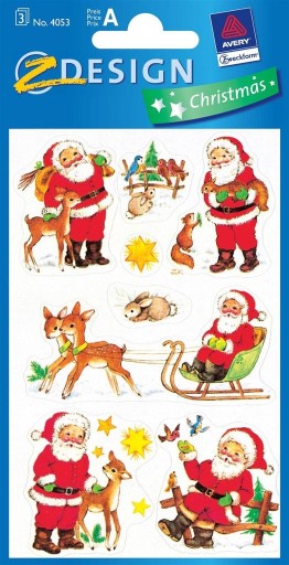 VIANOČNÉ NÁLEPKY Z-DESIGN - SANTA AVERY