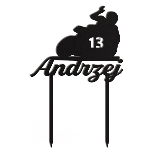 čierny motorový topper 3 číslo názov dekorácia