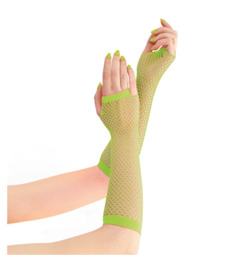 Sieťované rukavice bez prstov, zelené, strednej veľkosti, 24 cm