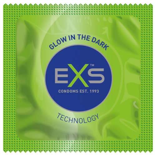 EXS GLOW kondómy 1 ks svietiace v tme klasické vlhčené