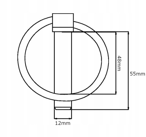 Závlačka skladacia s krúžkom 12x55 mm 25 ks