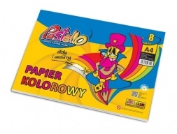 Farebný papierový výrez PASTELLO A4, 8 listov