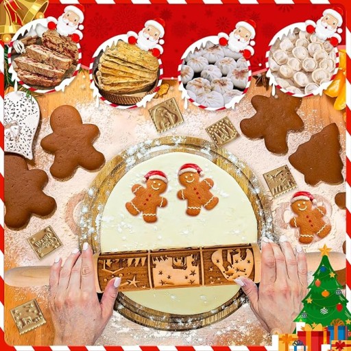 DREVENÝ VIANOČNÝ VALEC NA CESTO S VIANOČNÝMI VZOROM