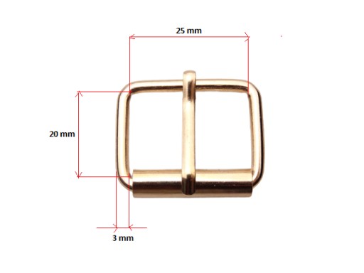 Sedlárska pracka 25 / 20 / 3 mm ZLATÁ 10 kusov