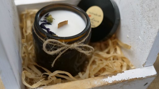 Hnedá sklenená dóza na sójové sviečky, 120 ml