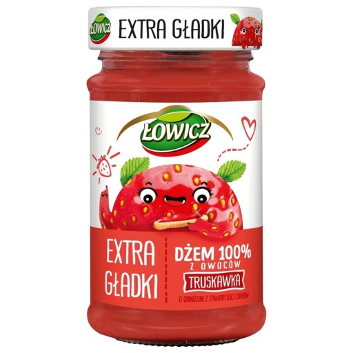 ŁOWICZ 100% ovocný džem Strawberry Extra Smooth 225