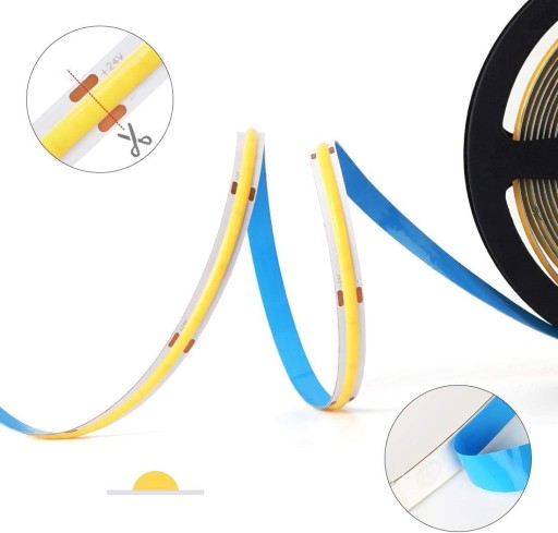 LED pás COB pás 12V 1 meter NEON LED line Neutrál nebliká