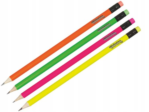 COLORINO Neon Okrúhla ceruzka s gumou HB Neon MIX Colors