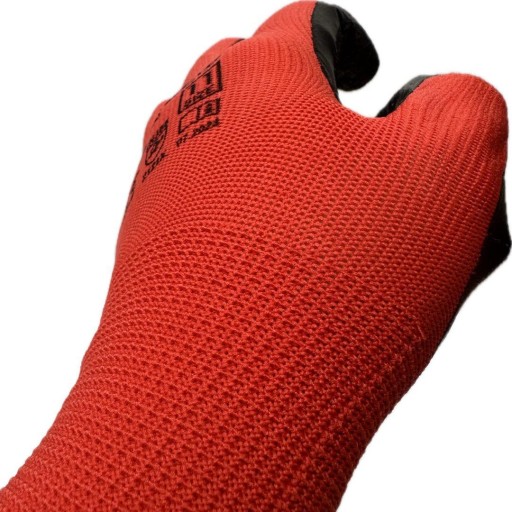 STALCO, polyester 11, červené, pracovné rukavice BOZP do záhrady a garáže