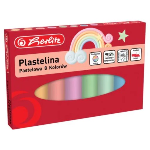 Nefarbiaca plastelína Herlitz, 8 pastelových farieb