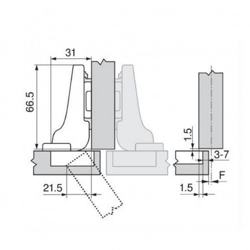 BLUM CLIP 71B3650 BLUMOTION 110 dvojitý pánt