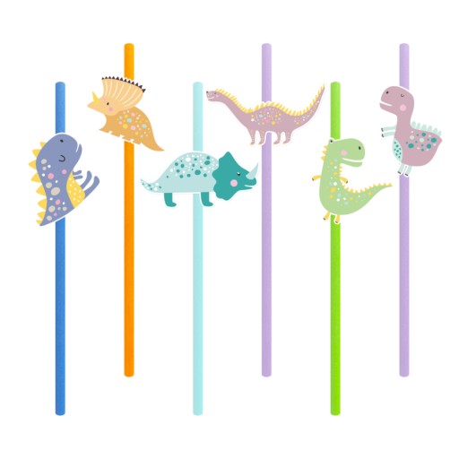 FAREBNÉ DINOSAURY PAPIEROVÉ SLAMKY 6 KS