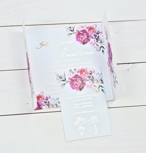 POZLATÉ SVADOBNÉ POZVÁNKY S KARTÓNOM, GLAMOUR