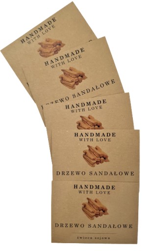 Nálepky SANDALWOOD na sójové sviečky