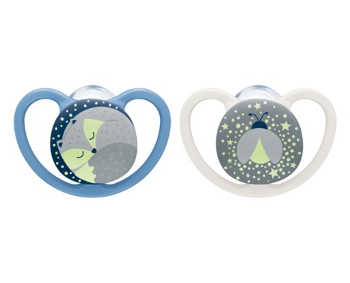 NUK SILIKÓNOVÝ cumlík 0-6m SPACE NIGHT BLUE
