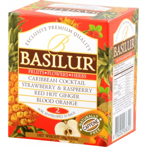 Basilur ovocný čajový set 4 PRÍCHUTINY 10x1,8g